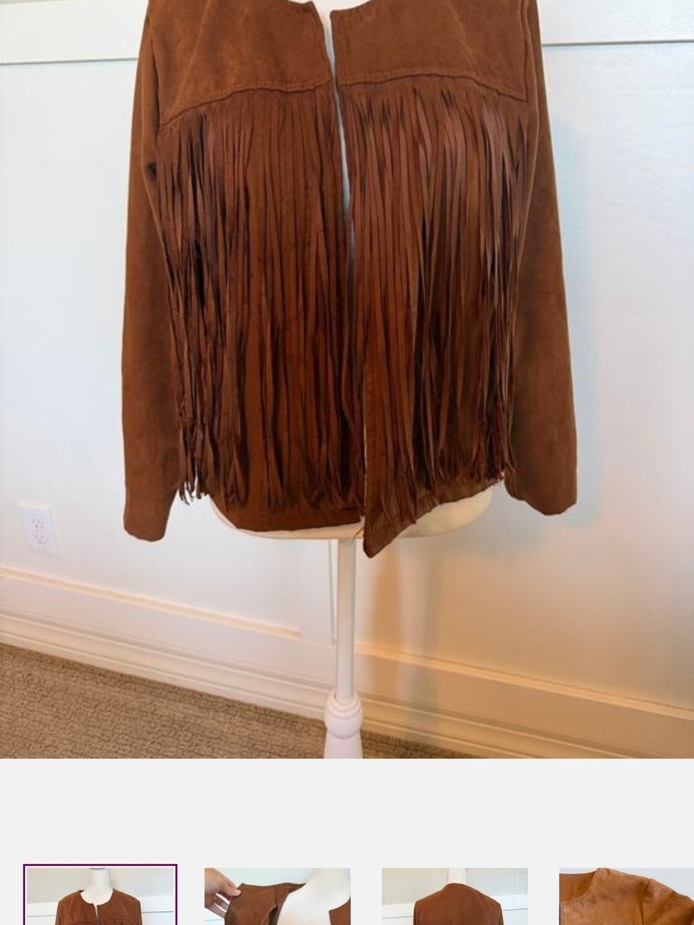 Women’s Brown Suede Fringe Jacket